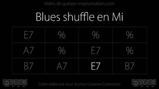 Blues shuffle en Mi (110 bpm) : Backing track chords