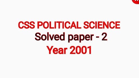 CSS POLITICAL SCIENCE SOLVED MCQS Year 2001, PAPER 2