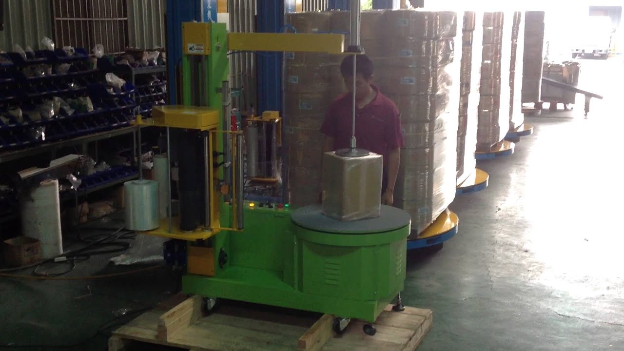 小型纏繞裹膜包裝機 Small Wrapping Machine TC-0707A - YouTube