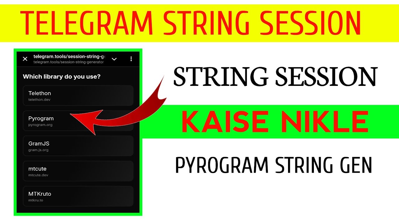 How To Generate Pyrogram String Session Using Telegram Tools | Telegram ...