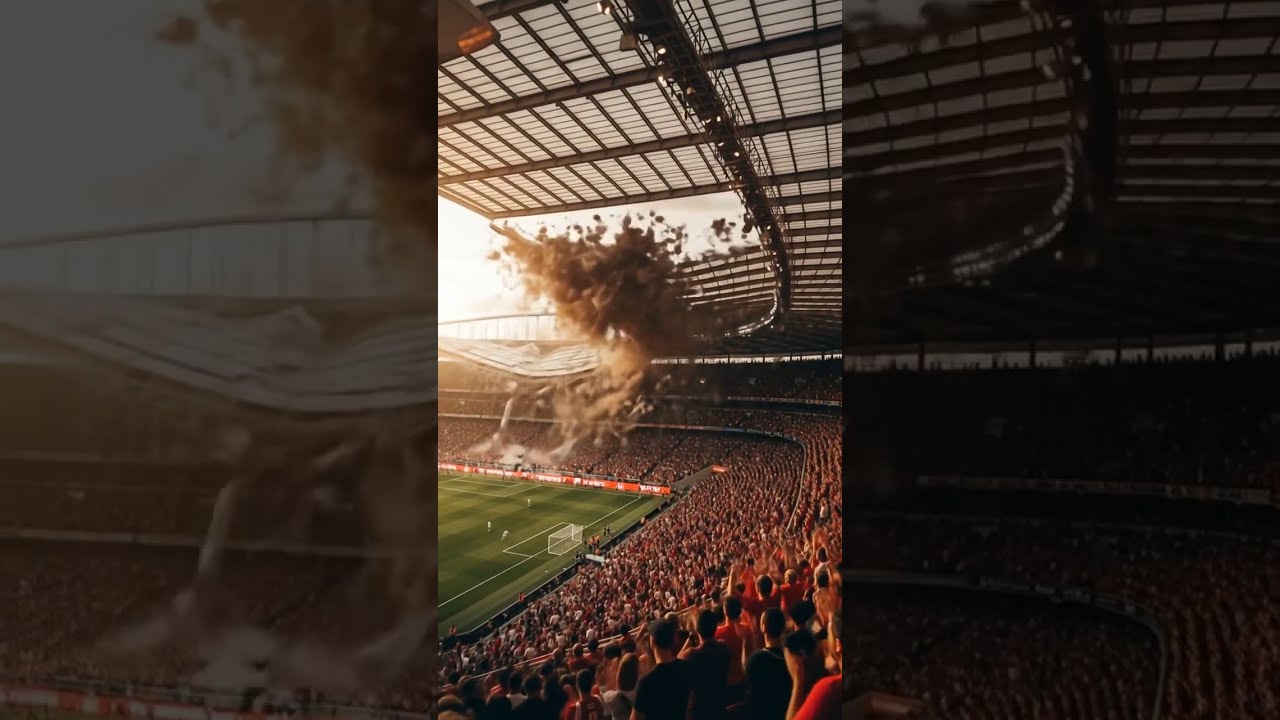 Stadium Collapse Caught On Camera Terrifying Roof Implosion AI Generated Video 