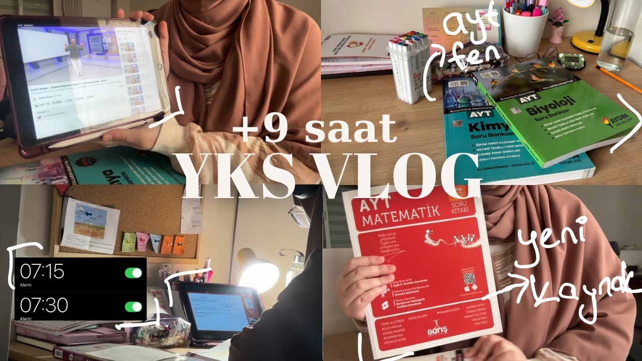 9 saat çalışalım | ayt fene başladım! kaynaklarım, erken kalkmak VLOG🪻