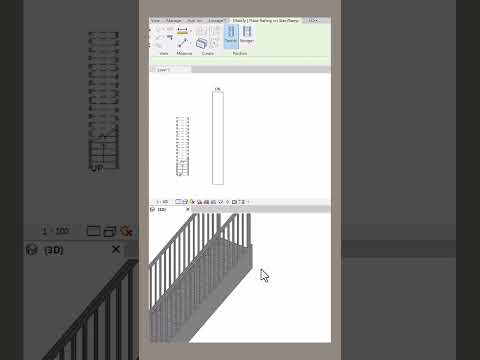 إضافة الدرابزين على درج أو منحدر في برنامج الريفيت  