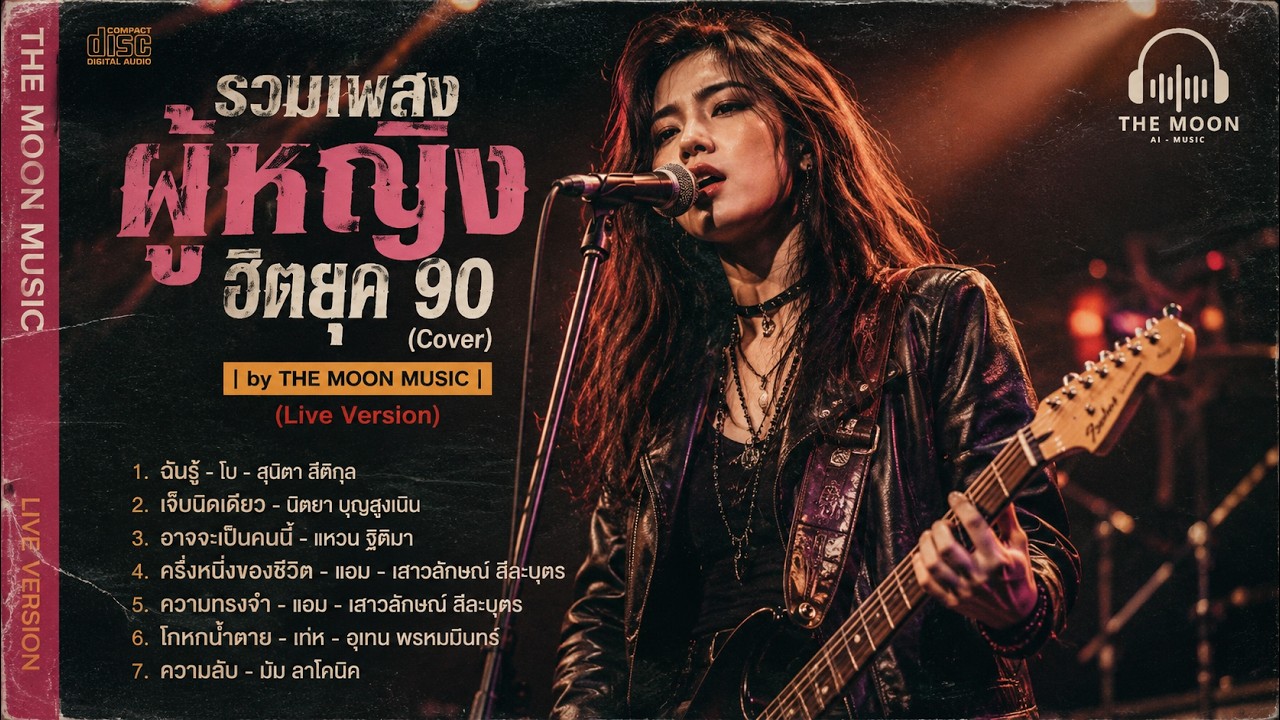 รวมเพลงผู้หญิงฮิตยุค 90 (Cover) | by THE MOON MUSIC (Live Version) ฟังยาวๆ