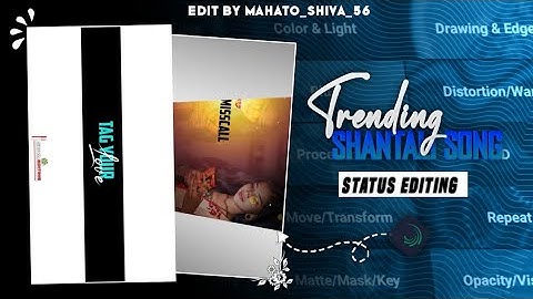 New Style Instagram Trending Santali  Song Status Video Editing Alight Motion #shivashantalistatus