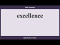 Excellence how to say or pronounce excellence in american british australian english