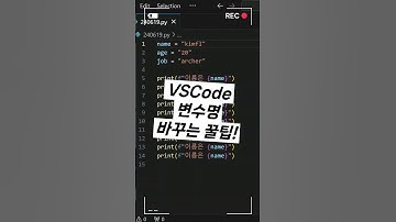 VS Code 변수 이름 한 번에 전부 바꾸는 방법 #vscode #개발자 #프로그래밍