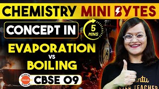Chemistry Mini Bytes | Concept in 5 Minutes | Evaporation Vs Boiling | Class 9 Chemistry