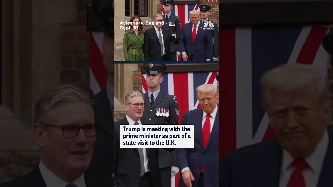 Trump is greeted by Prime Minister Starmer during his U.K. state visit