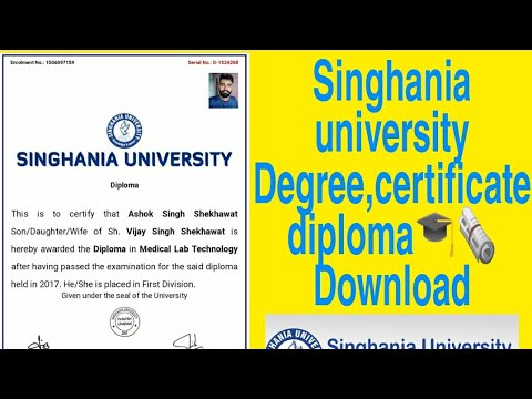 singhania university phd degree certificate