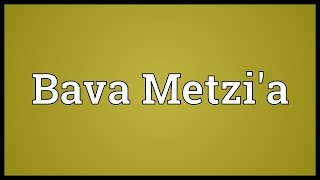 Video shows what bava metzi'a means. a tractate (book) of the talmud
which deals with laws property.. meaning. how to pronounce,
definiti...