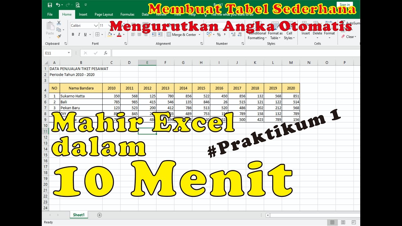 Belajar Excel dalam 10 Menit dijamin BISA !!! - YouTube