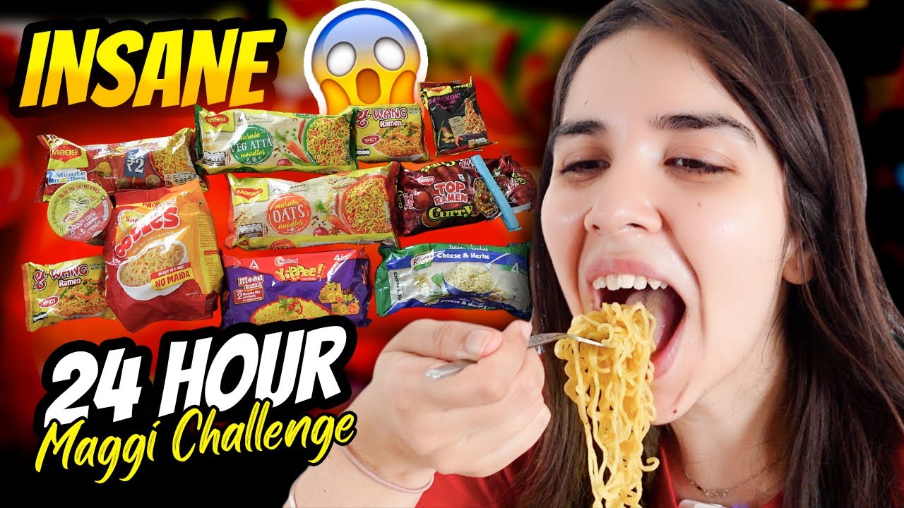 *EXTREME *🔥 😱 24 HOURS MAGGI/NOODLE CHALLENGE 🍜 Heli Ved YouTube