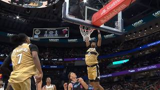 Bilal Coulibaly blocks Jaime Jaquez Jr., sprints full court to the other end for the alley-oop dunk