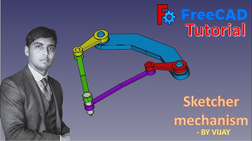 FreeCAD Tutorial : How to make a Sketcher mechanism || By Vijay #freecad #cad #3dmodeling #design