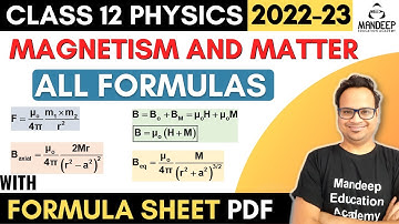 Magnetism And Matter All Formulas | Class 12 Physics Chapter 5 | CBSE Board Exam 2023