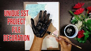 Unique and easy Social Studies project file decoration idea. Sst project file/ notebook decoration