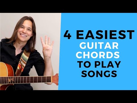 4 EASIEST Absolute Beginner Guitar Chords To Play REAL Songs