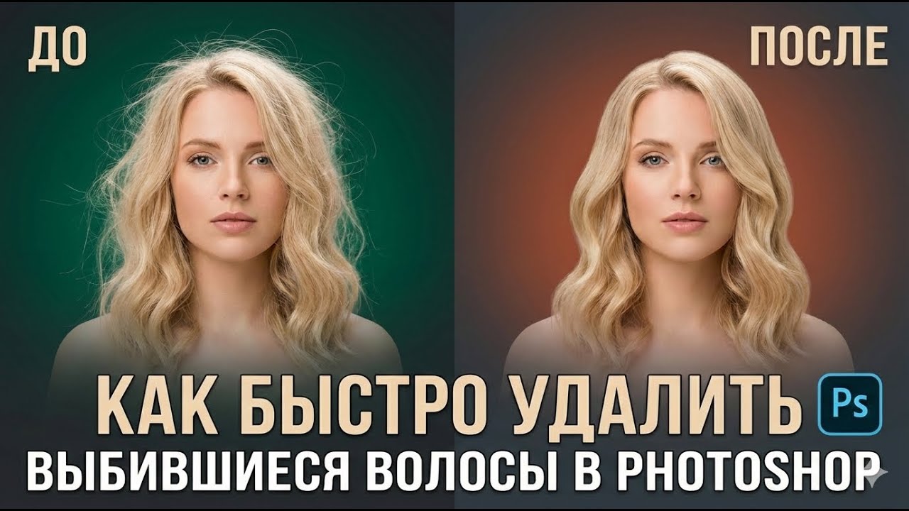 Как быстро удалить выбившиеся волоски в Photoshop