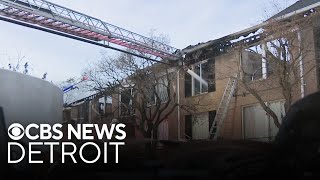 Crews remain on scene of condominium fire in Southfield