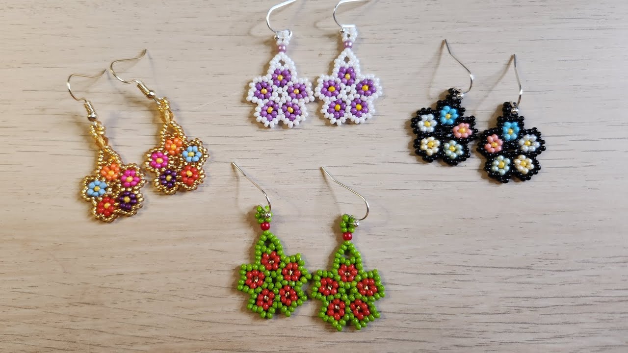 ПРОСТЫЕ УКРАШЕНИЯ ШАГ ЗА ШАГОМ Простая сережка-цветок #beadedearrings #earrings #beads