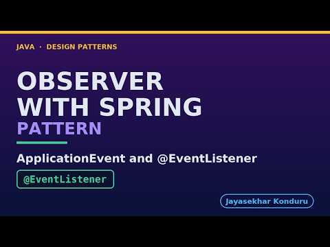 Observer with Spring - Events, And Who Runs Them