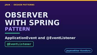 Observer with Spring - Events, And Who Runs Them