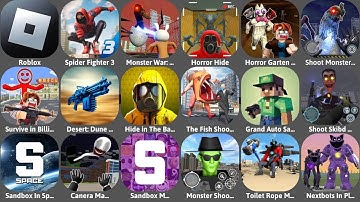 Roblox,Nextbots In Playground Mod,Sandbox In Space,Hide in The Backroom,Titan Head FPS Shooting