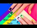 How To Make Waterproof Nails Using Paper And Transparent Sheet ? / DIY Waterproof Nails.