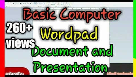 Basic Computer training- Document Creation in Wordpad in Hindi| Hindi Technology XYZ |
