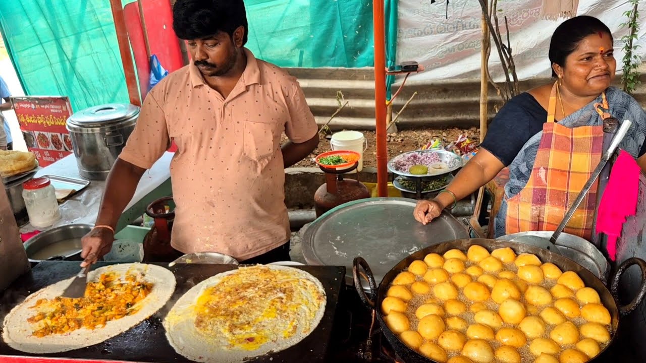 Super Crispy RAVVA DOSA | EGG DOSA | Mysore Bonda | Indian Food Factory | Street Food #ravvadosa 