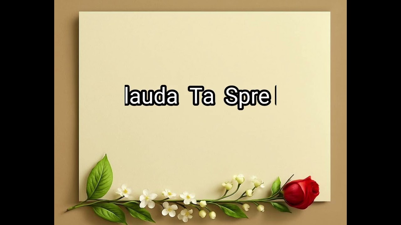 Cântare spre lauda Domnului.