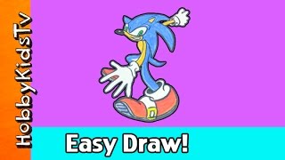 Easy Draw Sonic the Hedgehog! Sega Game Fun Arts N Crafts by HobbyKids TV(HobbyBuzz shows how to draw Sonic from Sega. Click here to Subscribe: http://www.youtube.com/subscription_center?add_user=HobbyKidsTV New videos ..., 2016-02-08T18:00:02.000Z)