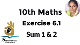 10th maths Exercise 6.1 Sum 1 & 2 |Class 10 Maths Exercise 6.1 1st