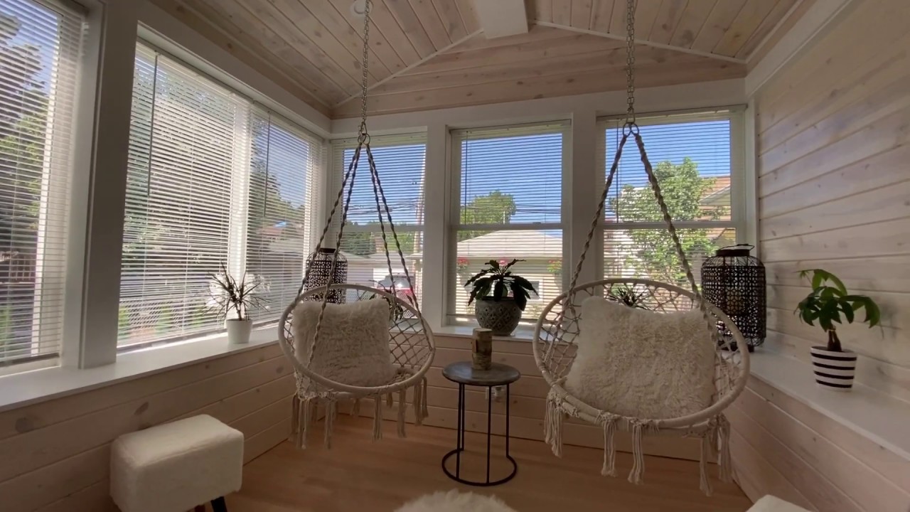 Custom Made Cedar Wood Sunroom With Swings I Can Fix It Chicago