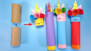 How to make a paper pencil box | Paper pencil box /Easy Origami box tutorial / Origami/School craft