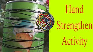 DIY Hand strengthening activity with rubber bands
