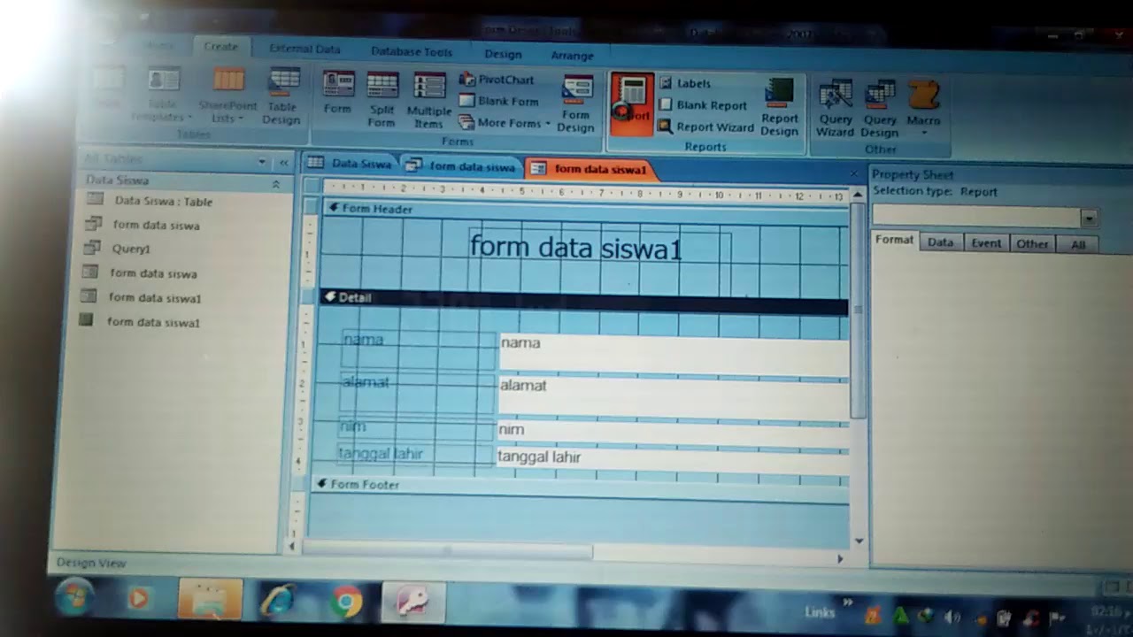 Langkah-langkah membuat Report Microsoft Acces - YouTube