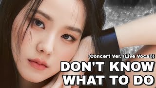 Dont Know What To Do Blackpink Concert Ver Live Vocal