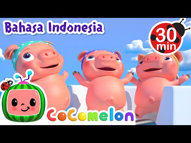 Tiga Babi Kecil Berlayar di Laut | CoComelon Bahasa Indonesia - Lagu Anak Anak | Nursery Rhymes class=