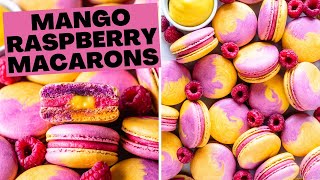 Mango Raspberry Macarons