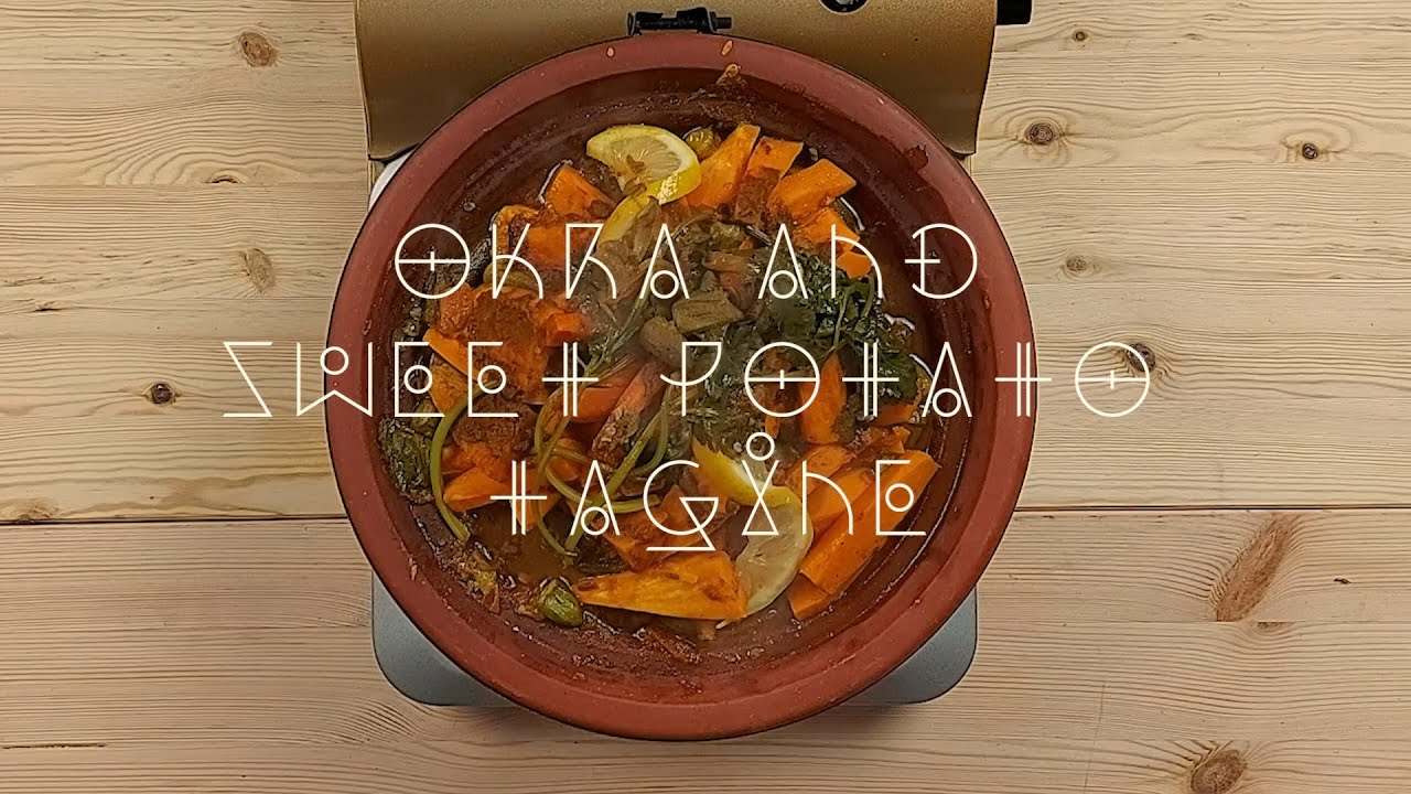 Okra and Sweet Potatoes Tagine Recipe. Healthy vegan food with lot of fibers/ballaststoff