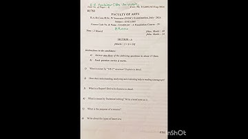 BRAOU Sem 4 English- A Foundation Course