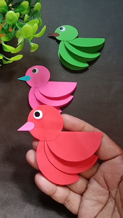 Ide kreatif bikin burung dari kertas origami bentuk lingkaran | bird paper origami #diy #crafts