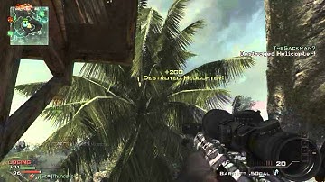 MW3 Take Out A Helicopter With A Barret .50 cal.
