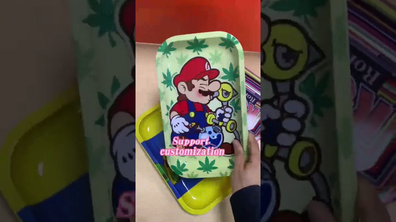 Free Samples Custom Spongebob Rolling Trays Metal Weed Smoking Tray Wholesale