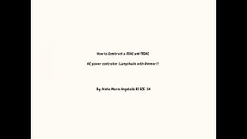 How to Construct a DIAC and TRIAC AC Power Controller (Lampshade with Dimmer) || by A. M. R Angelada