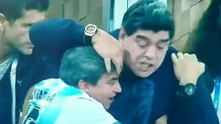 Maradona being Maradona...Shouting vulgarities while flipping the bird