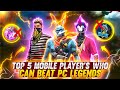 TOP 5 MOBILE PLAYER'S WHO CAN BEAT PC LEGEND'S 😱😱🔥 -SNAPDRAGON CONQUEST- Garena Free Fire