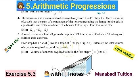 10th class |math |Chapter 5|Arithmetic Progressions| 🤷‍♀️Exercise 5.4 |💁‍♂️Q no 4&5|CBSE|NCERT|
